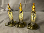 Set of 3 Mercury Glass Chamberstick Candles by Valerie
