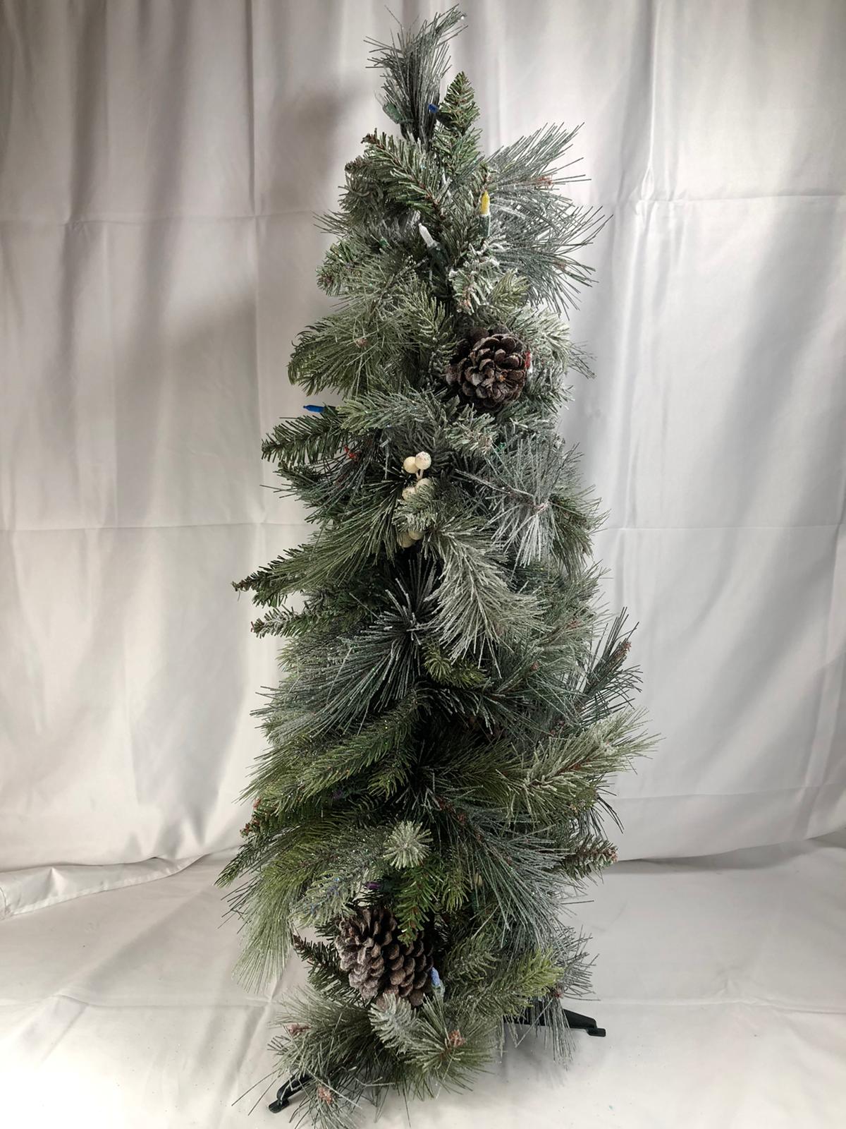 3' Twinkling Frosted Pine and Berry Tree by Valerie