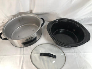 6qt Stainless Steel Digital Countdown Slow Cooker - As Is, Used, No Box