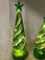 "As is" Set of 2 Illuminated Candy Cane Swirl Trees by Valerie