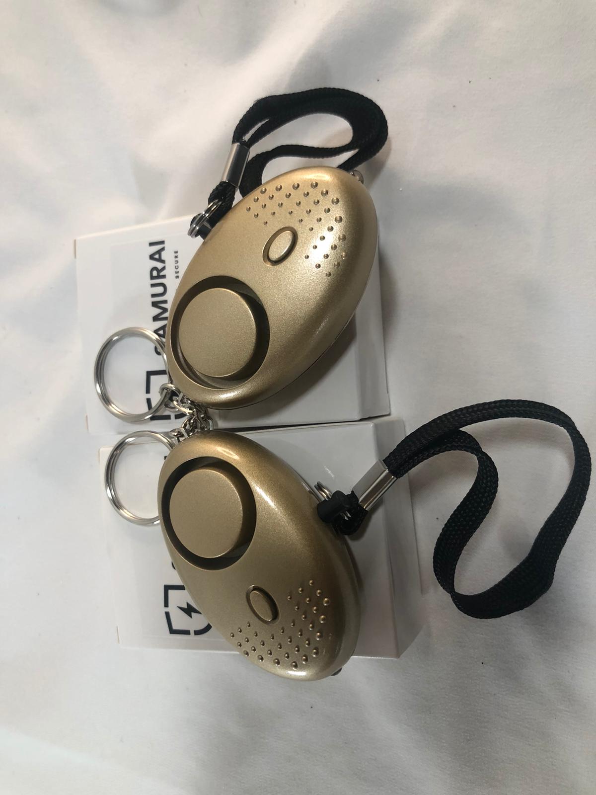 Samurai Safety Alarm Keychain W/ LED Light 2-Pack