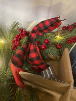 Home Reflections 24" Wreath with Plaid Bow