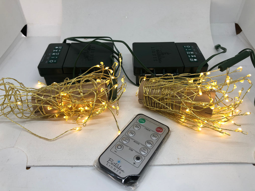 "As Is" Bethlehem Lights Set of 2 Battery Op. 8' Fairy Lights w/ remote