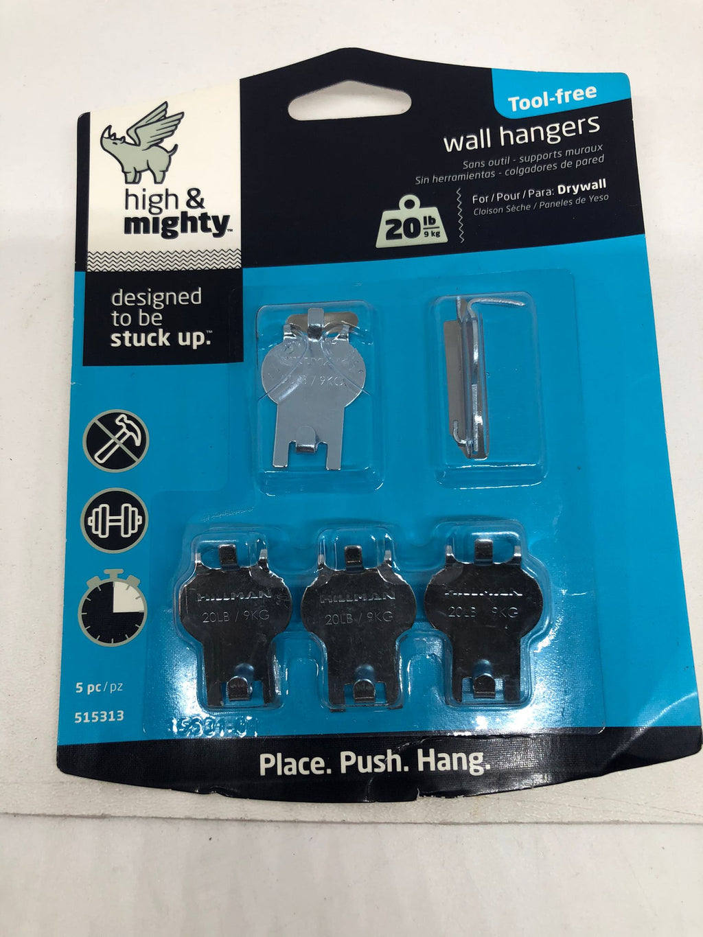 High & Mighty Picture Hangers, 20lb, 5 Sets