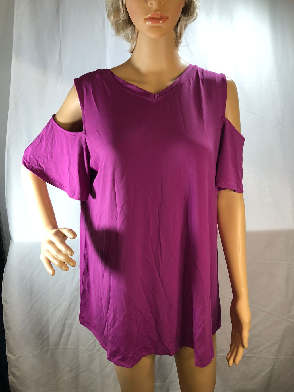 "As Is" H by Halston Jet Set Jersey Cold Shoulder Top