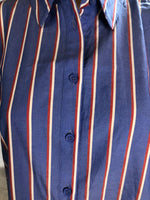 Joan Rivers 3/4-Sleeve Striped Shirt with Ruffle Hem
