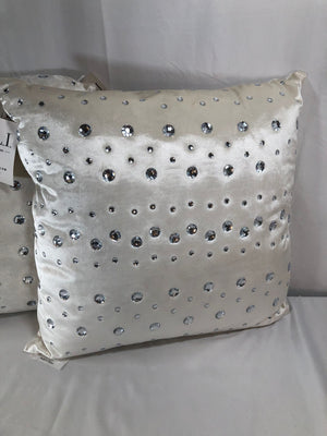 G.I.L.I. S/2 20" x 20" Italian Velvet Studded Pillows