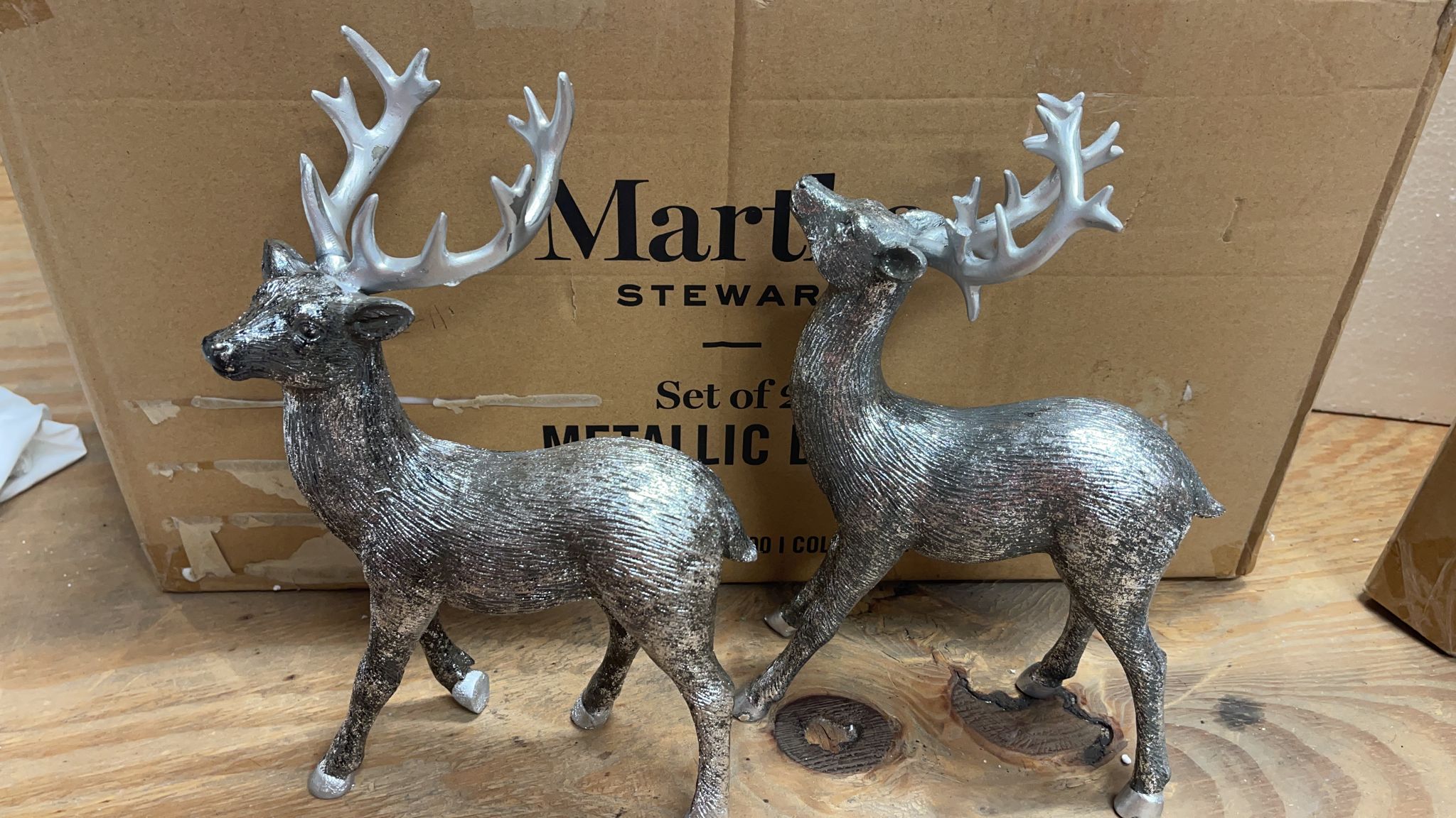 "As is" Martha Stewart Set of 2 Metallic Deer