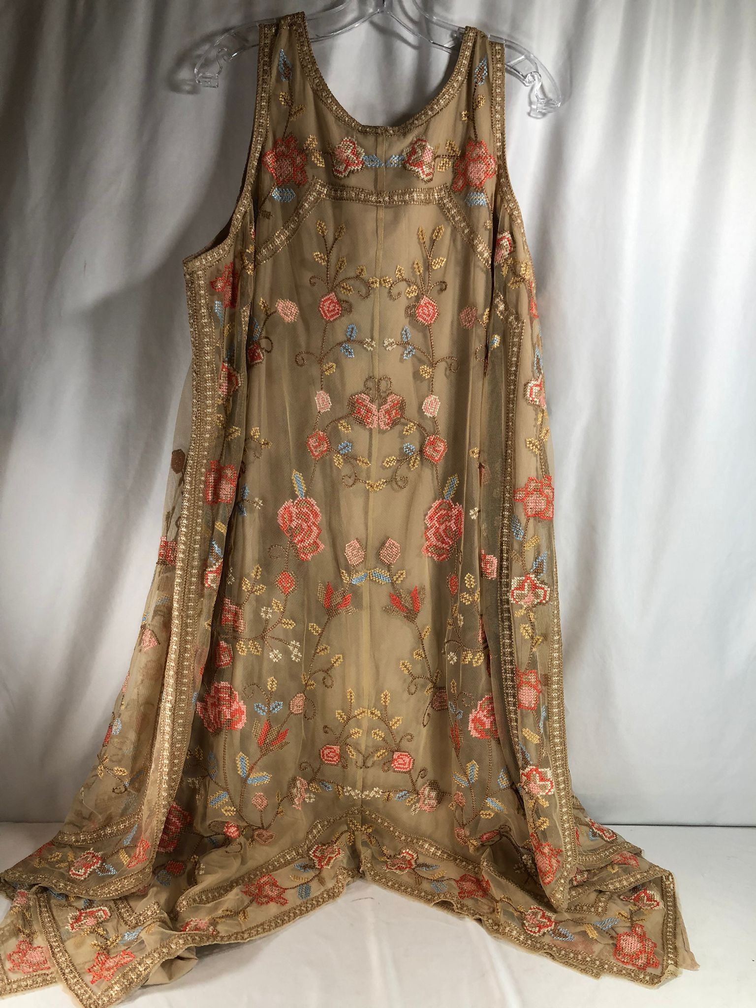 Tolani Collection Sleeveless Embroidered Mesh Midi Dress