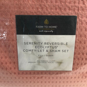 Farm to Home Organic Cotton Waffle Knit Comfy-let with Shams-Fl/Queen