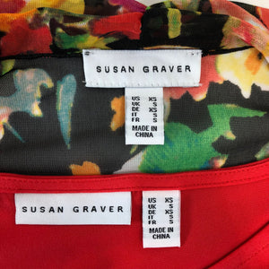 Susan Graver Printed Mesh Cardigan and Liquid Knit Tank Set