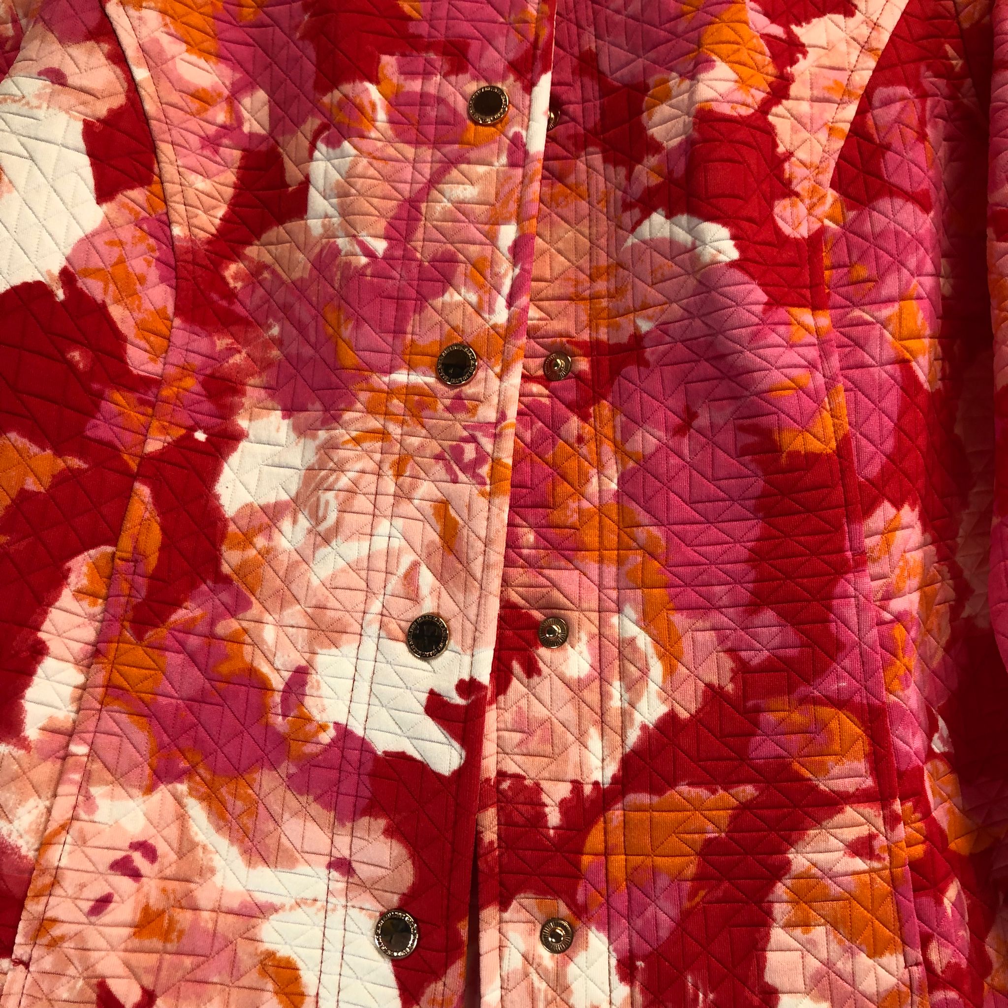 Isaac Mizrahi Watercolor Floral Print Knit Jacket