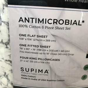 As-Is Wholistic Antimicrobial 400 Thread Count Supima Cotton King Sheet Set