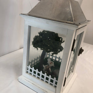 Restful Scene Lantern with Minor Scratches and Stains
