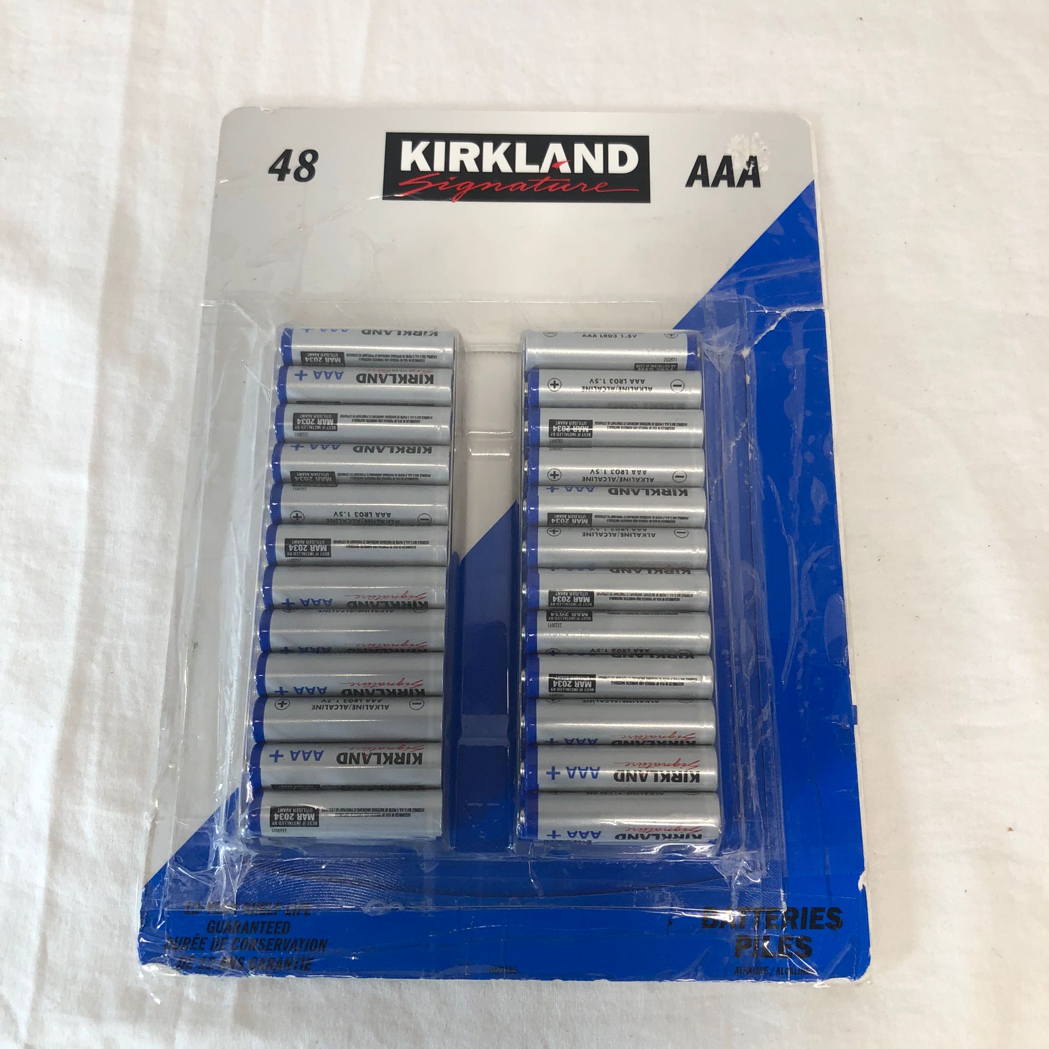Kirkland Signature Alkaline AAA Batteries, 48-count
