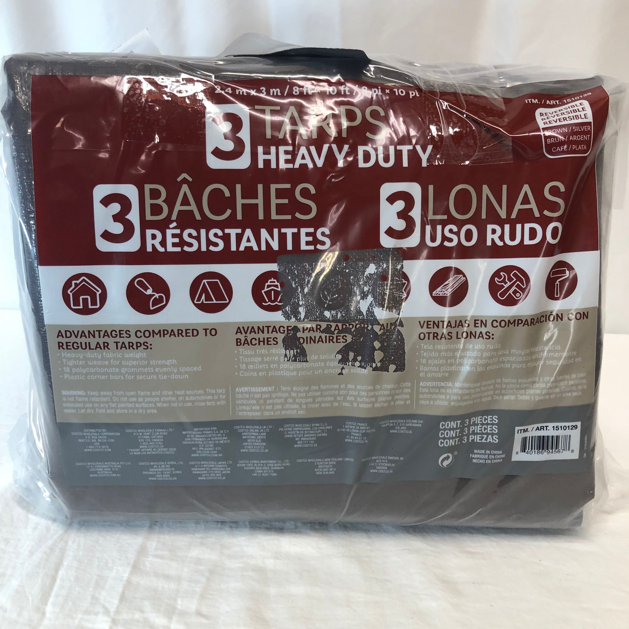 8’ x 10’ Heavy Duty Tarp 3 Pack