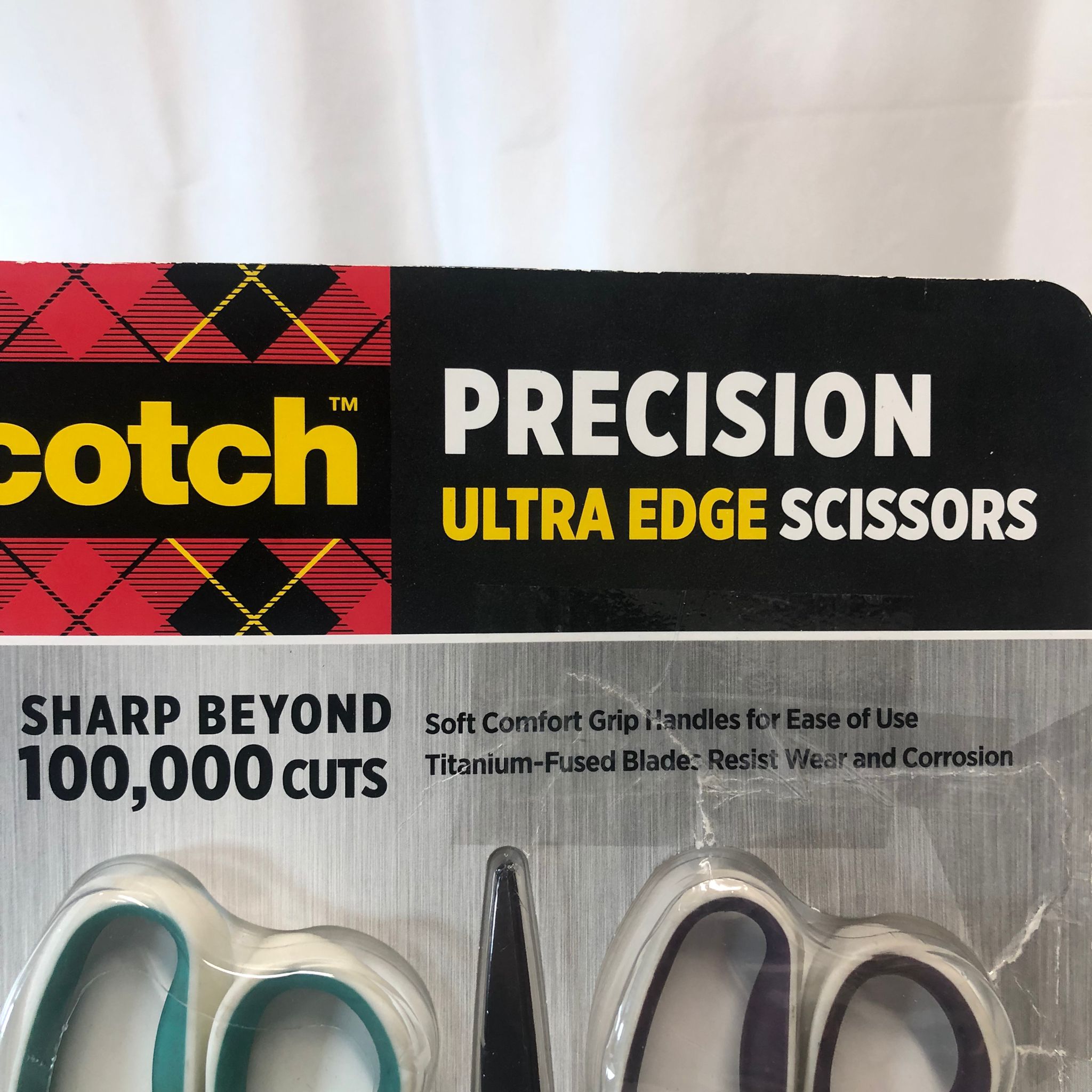 As is 3M Scotch Precision Ultra Edge 8" Scissor, 3-count