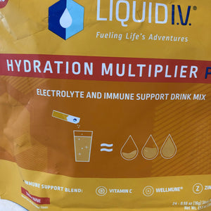 As is Liquid I.V. Hydration Multiplier Plus Immune Support, 24 Individual Serving Stick Packs in Resealable Pouch