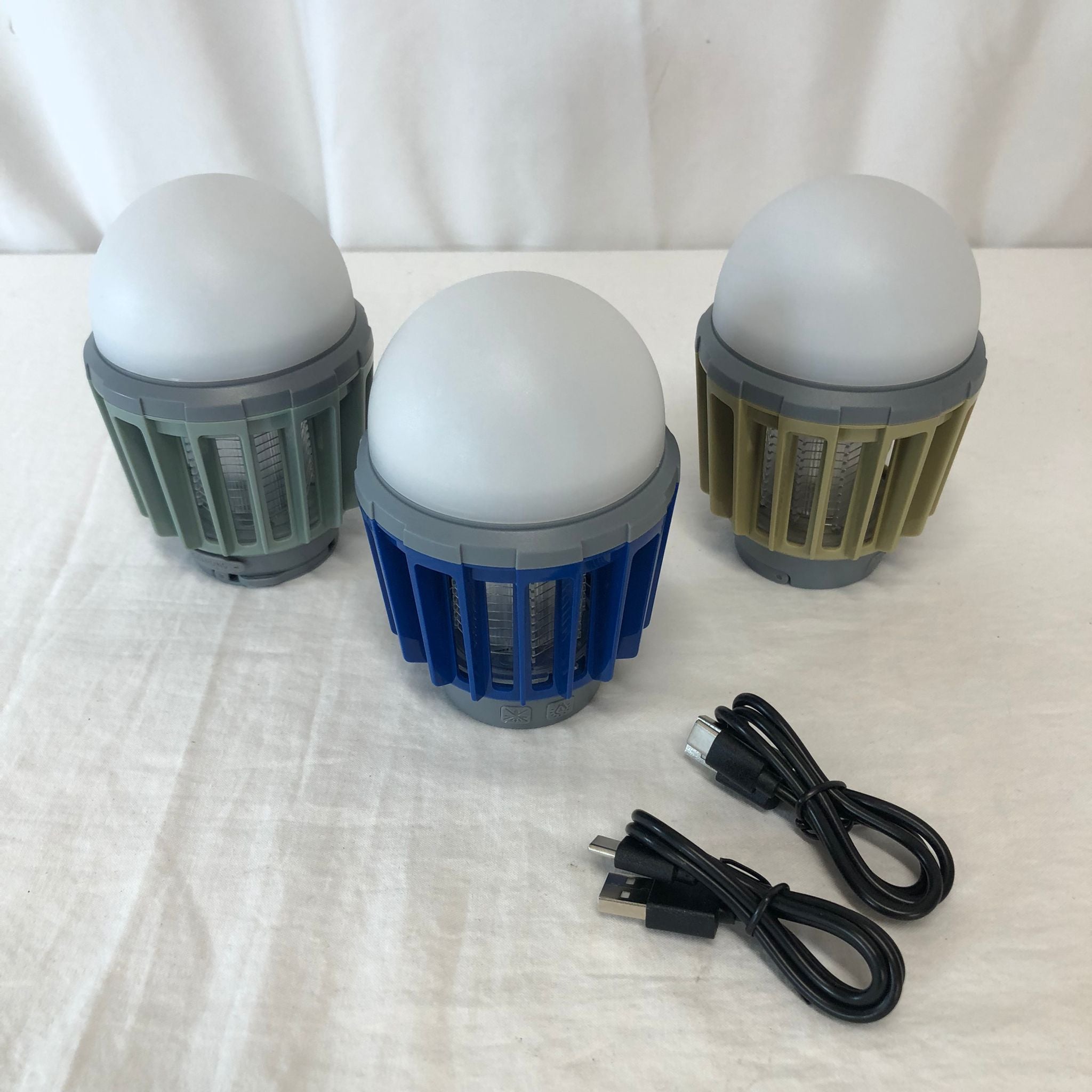 As is Wisely Outdoor/Indoor Rechargeable Bug Zapper with Built-in LED Lantern - 3 Pack