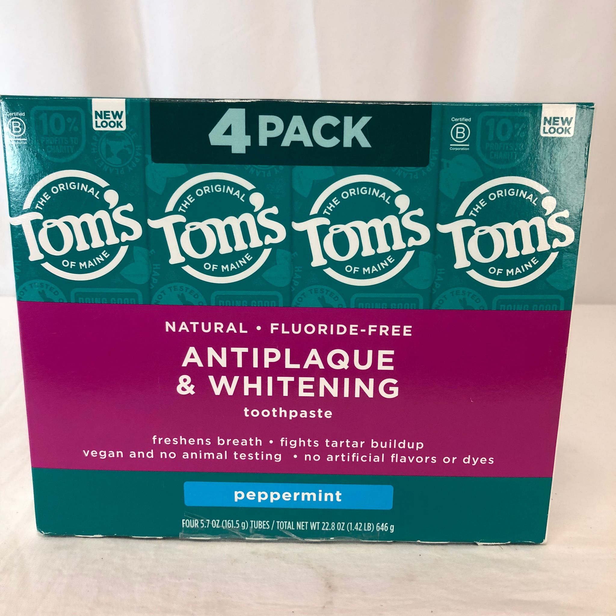 Tom's of Maine Antiplaque & Whitening Toothpaste, 5.7 oz, 4-pack