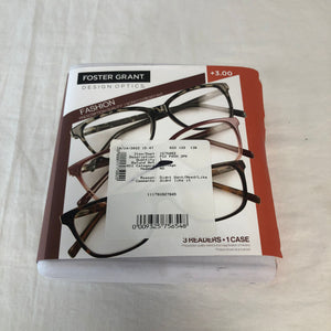 Design Optics by Foster Grant Fashion Reading Glasses, 3-Pack - Unboxed