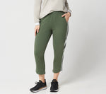 Denim & Co. Active Crop Pants with Striped Rib Side Panel
