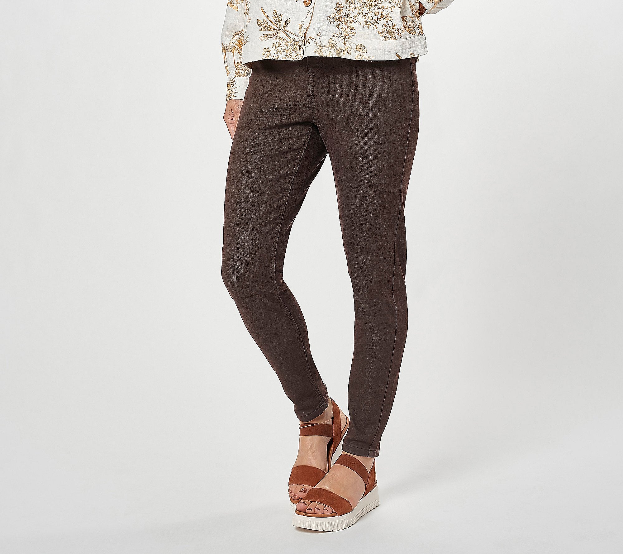 Denim & Co. Comfy Knit Pull-On Jeggings with Stud Detail