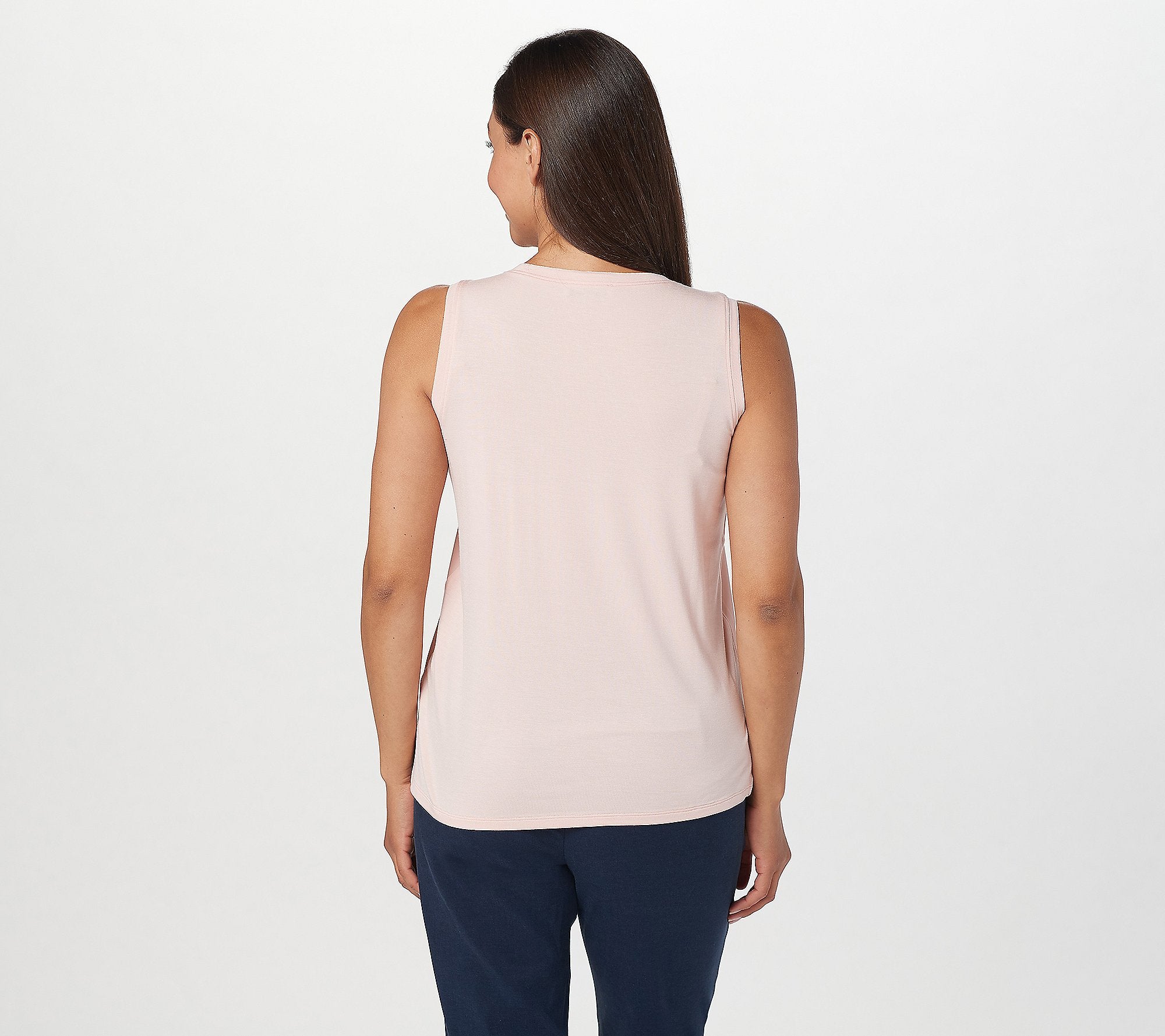 StyleList by Micaela Woven Front Mixed Media Tank