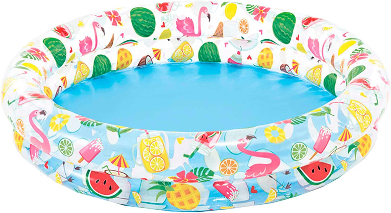 2 Ring Inflatable Kiddie Pool with Matching Beach Ball and Swim Ring