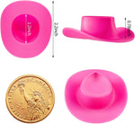 20Pcs Pink Mini Cowboy Hats - Plastic Western Cowgirl Hats for Dolls and Party