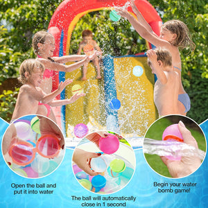 6 Pack Reusable Water Bomb Balloons - Easy Fill, No Mess, Long Lasting