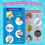 Guaranpe 12Pcs Reusable Water Bomb Balloons with Mesh Bag, Latex-Free Silicone Water Ball, Refillable Water Balls for Kids Adults Outdoor Activities Water Games Toy Summer Fun Party Supplies