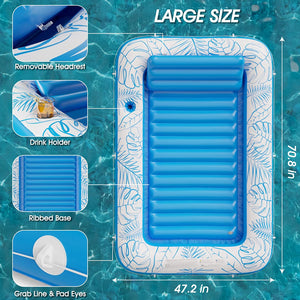 Inflatable Tanning Pool Lounger Float - 4-in-1 Sun Tan Tub for Adults and Kids