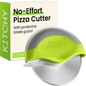 Ergonomic Pizza Cutter with Protective Blade Guard