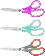 Multipurpose Scissors Set - 8 Inch, 3 Pack, Stainless Steel, Ergonomic Handles