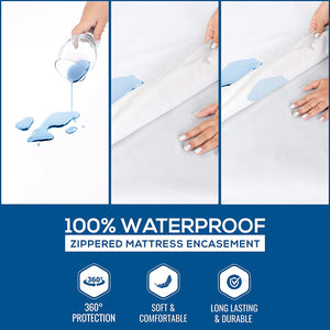 Queen Mattress Encasement - Waterproof, Bed Bug Proof, and Breathable