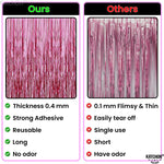 2-Pack Extra Large Pink Foil Fringe Curtain Backdrop for Party Decorations