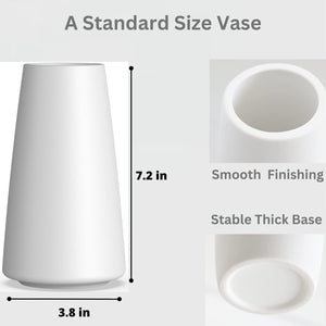 White Ceramic Vase for Home Decor - Boho, Farmhouse, Modern