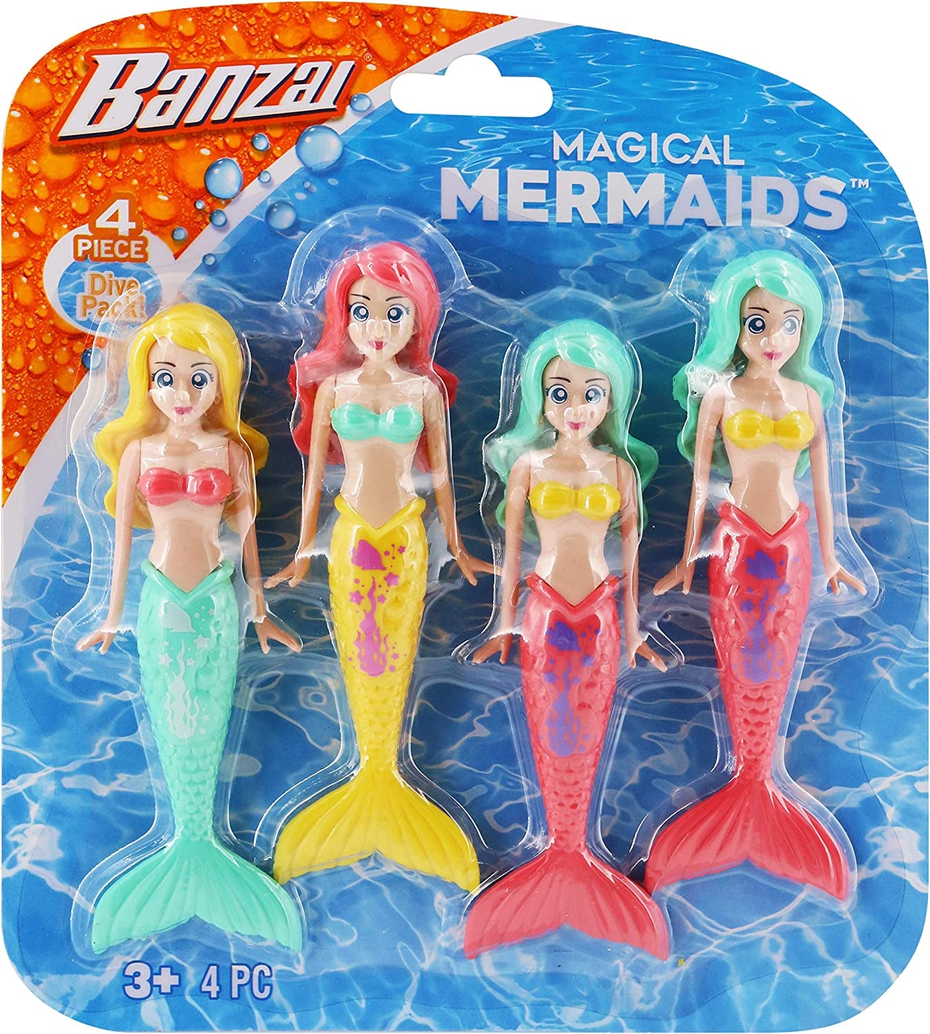 Banzai Dive Mermaids - Set of 4, Colors May Vary