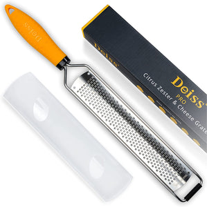 Stainless Steel Cheese Grater & Zester - Multi-Purpose Kitchen Tool for Parmesan, Fruits, Vegetables, Garlic, Chocolate