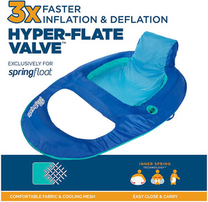 SwimWays Spring Float Recliner - Inflatable Pool Float with Hyper-Flate Valve