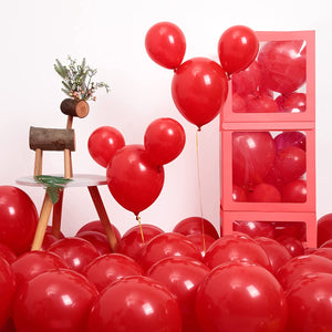 100Pcs Red Latex Balloons - Assorted Sizes for Birthday, Party Decorations 