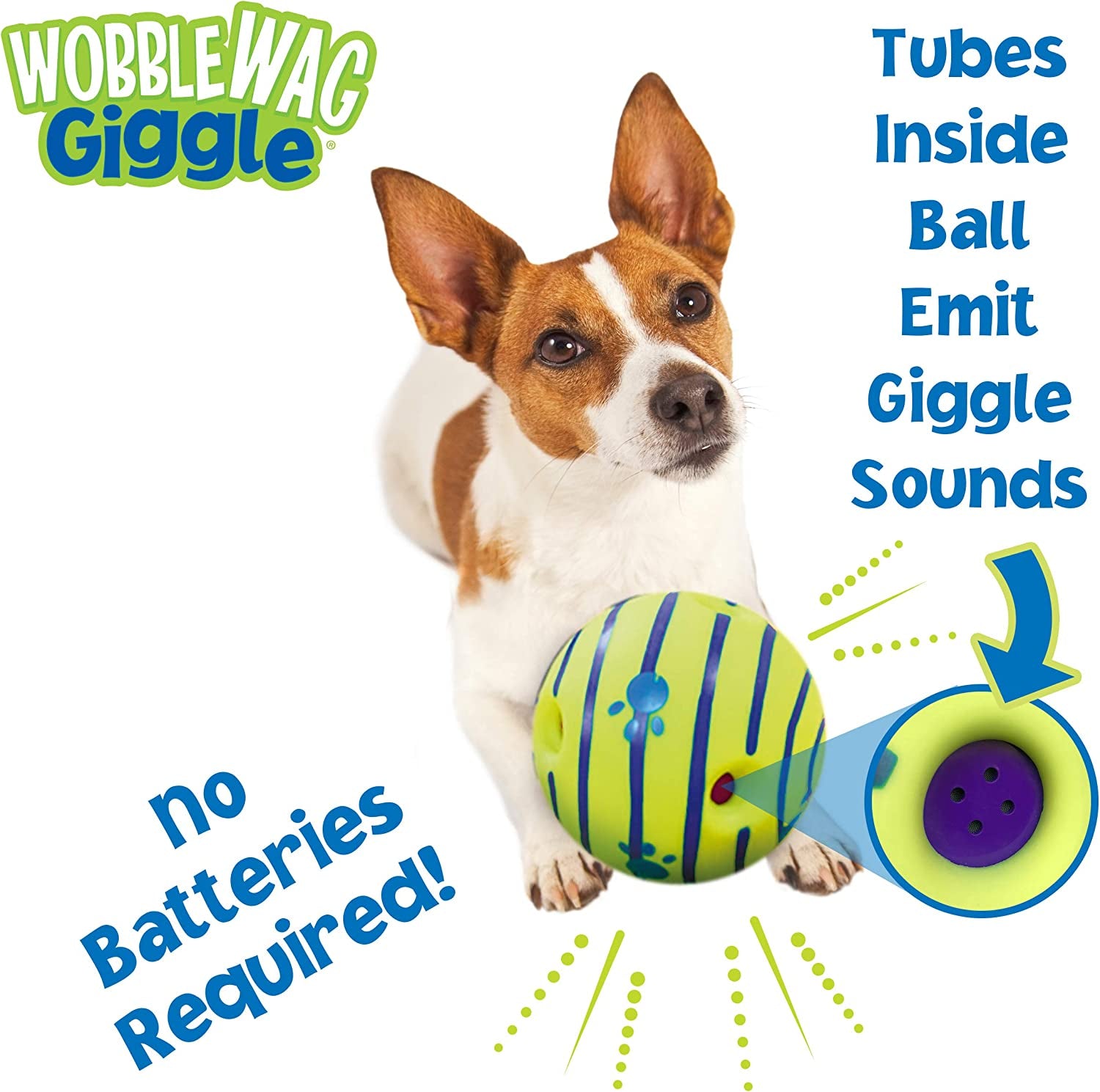 Wobble Wag Giggle Ball - Interactive Dog Toy with Fun Giggle Sounds