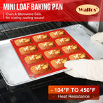 Walfos 12-Cavity Silicone Mini Loaf Pan - Food Grade, Non-Stick