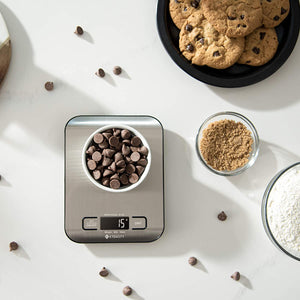 Digital Kitchen Scale: The Perfect Tool for Precision Cooking, Baking, and Meal Prep - Stainless Steel