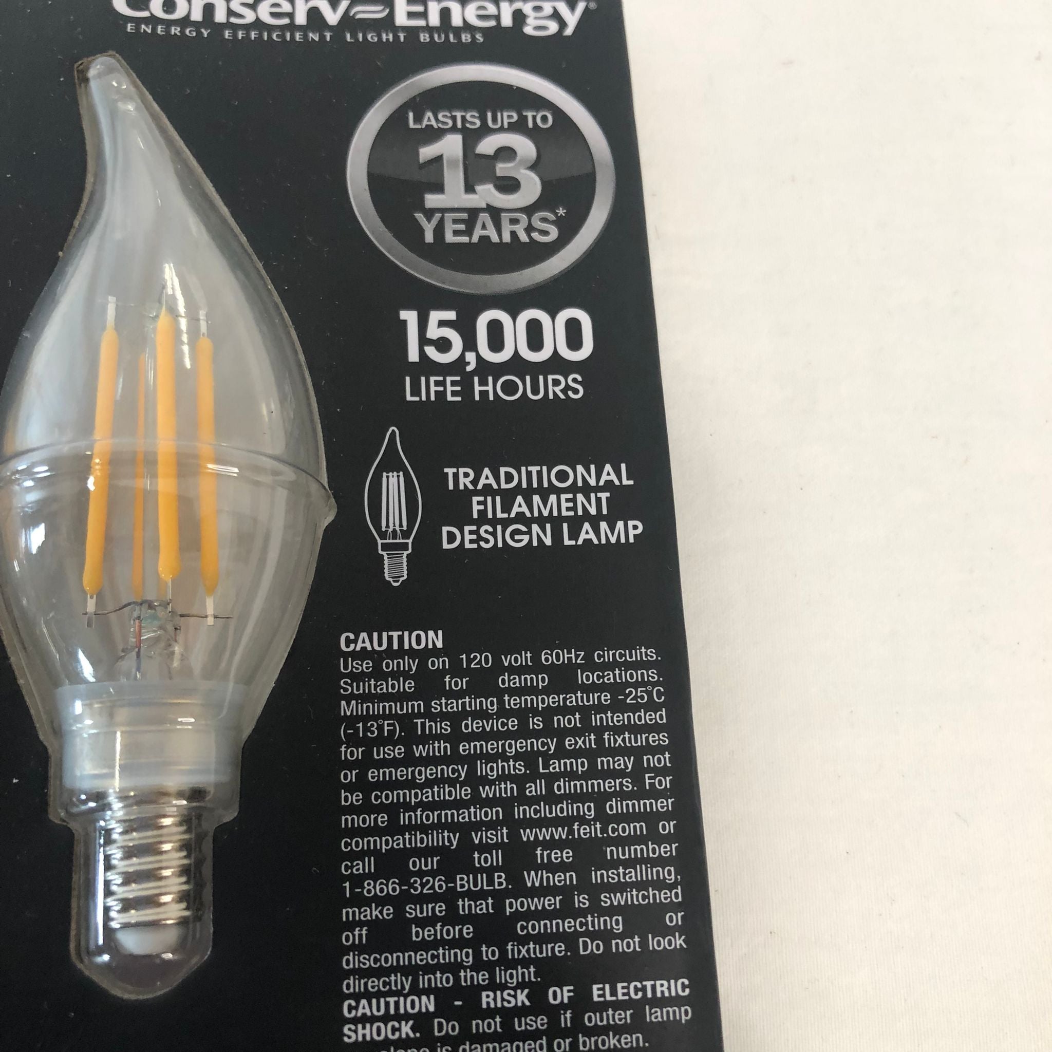 As is Feit Electric Led Chandelier Bulbs 5 Pack Soft White