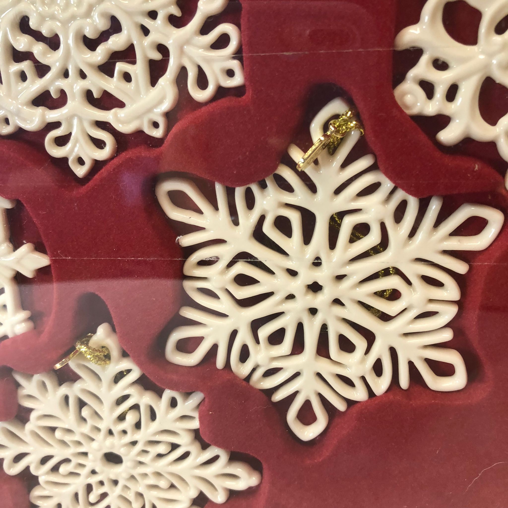Lenox Porcelain Snowflake Ornaments Set of 6