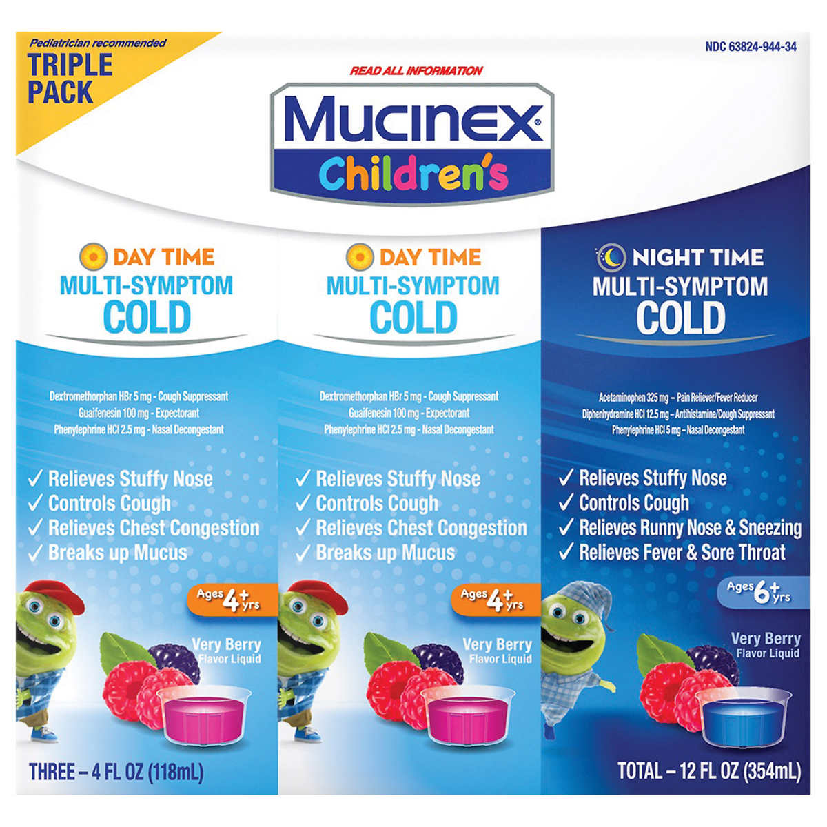 Mucinex Children's Multi-Symptom Day/Nighttime, 12 Ounces