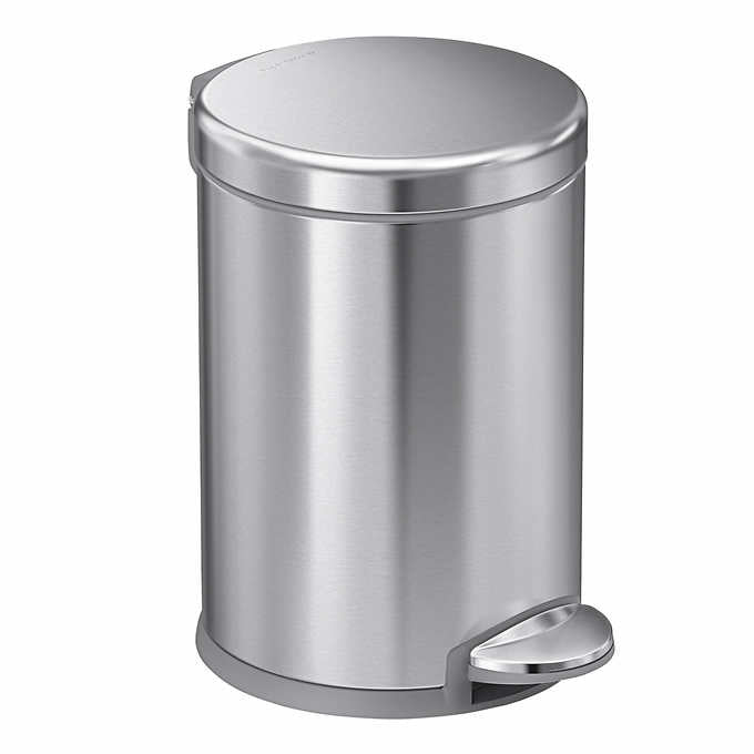 Simplehuman 4.5L Round Step Can, 2-pack and Code A Liners, 30-pack