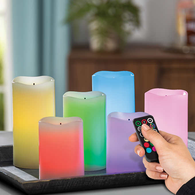 Gerson Glow Wick Color Changing LED Candles - 6-Pack